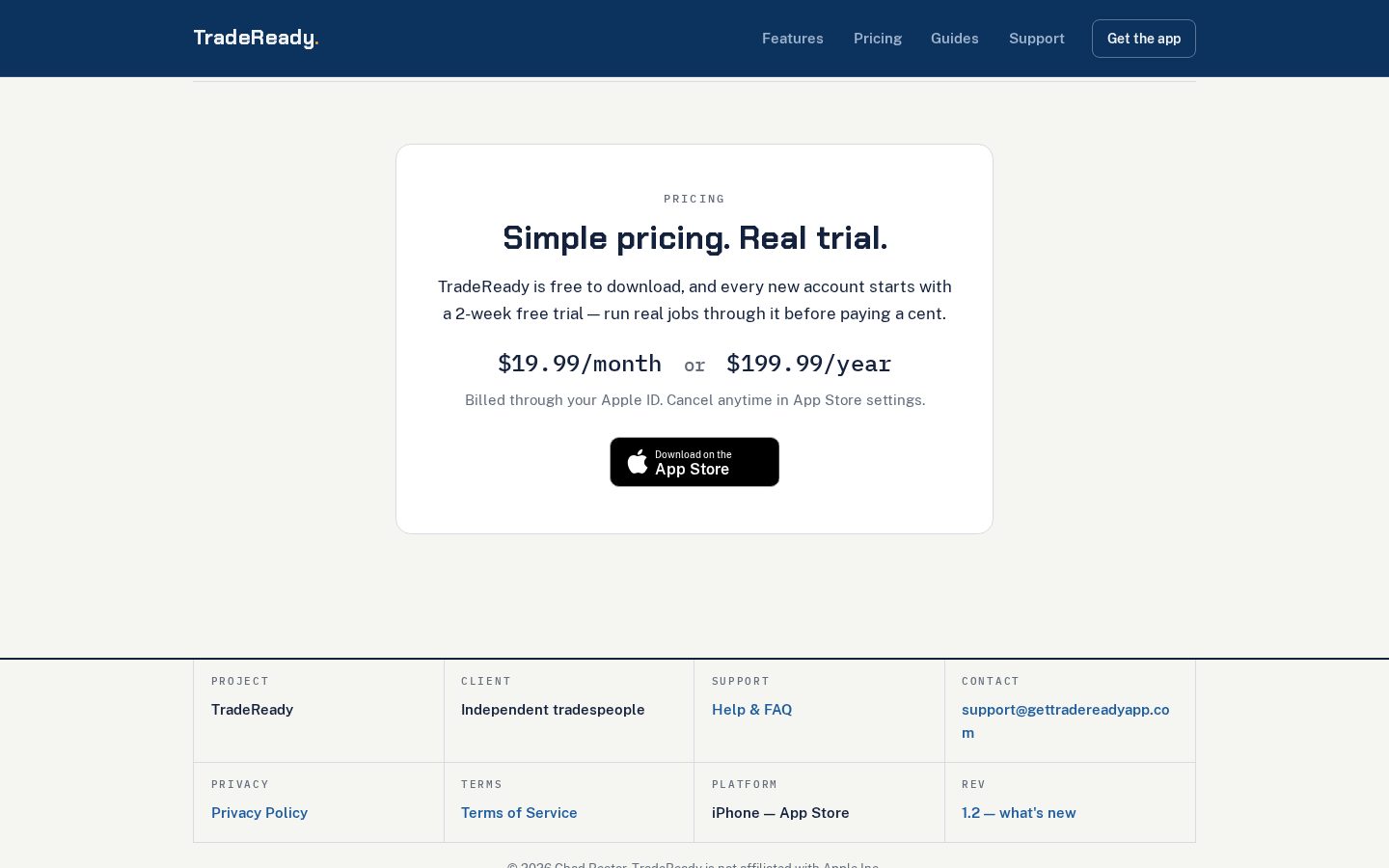 TradeReady Pricing