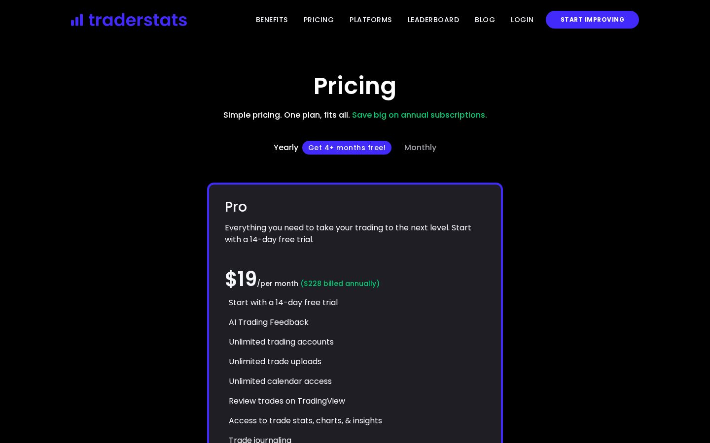 Traderstats Pricing
