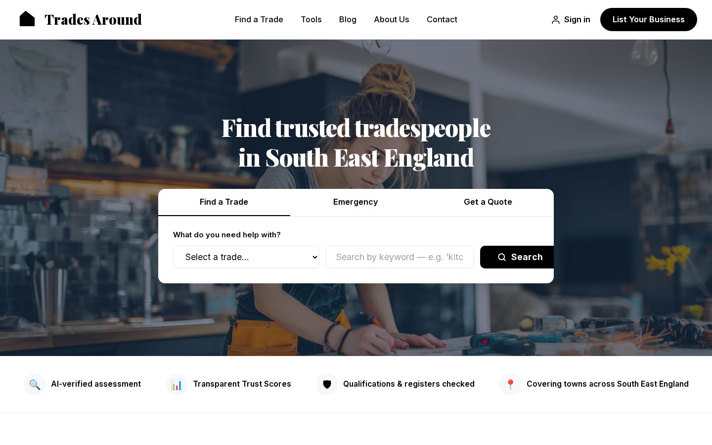 TradesAround Homepage