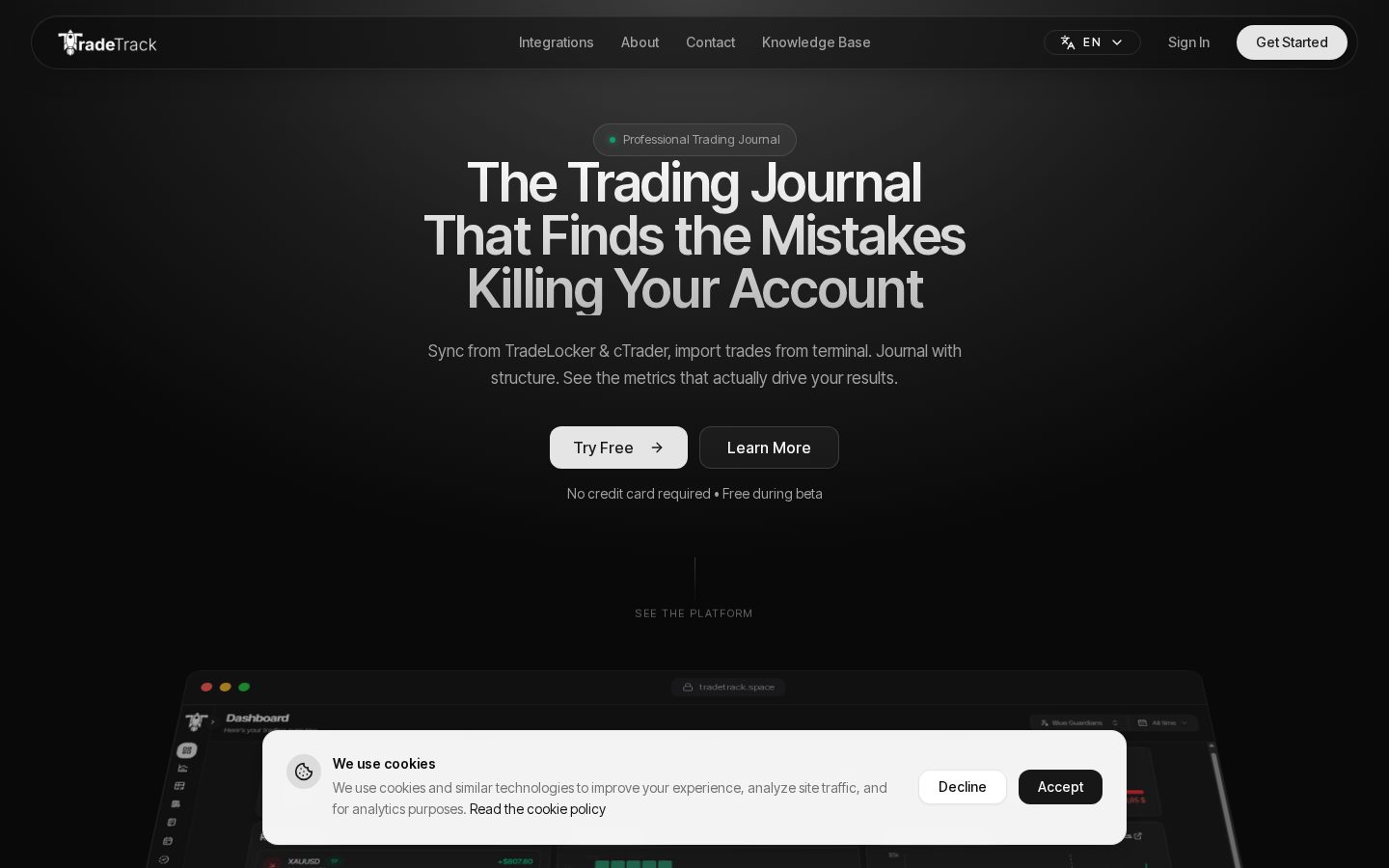 TradeTrack Homepage