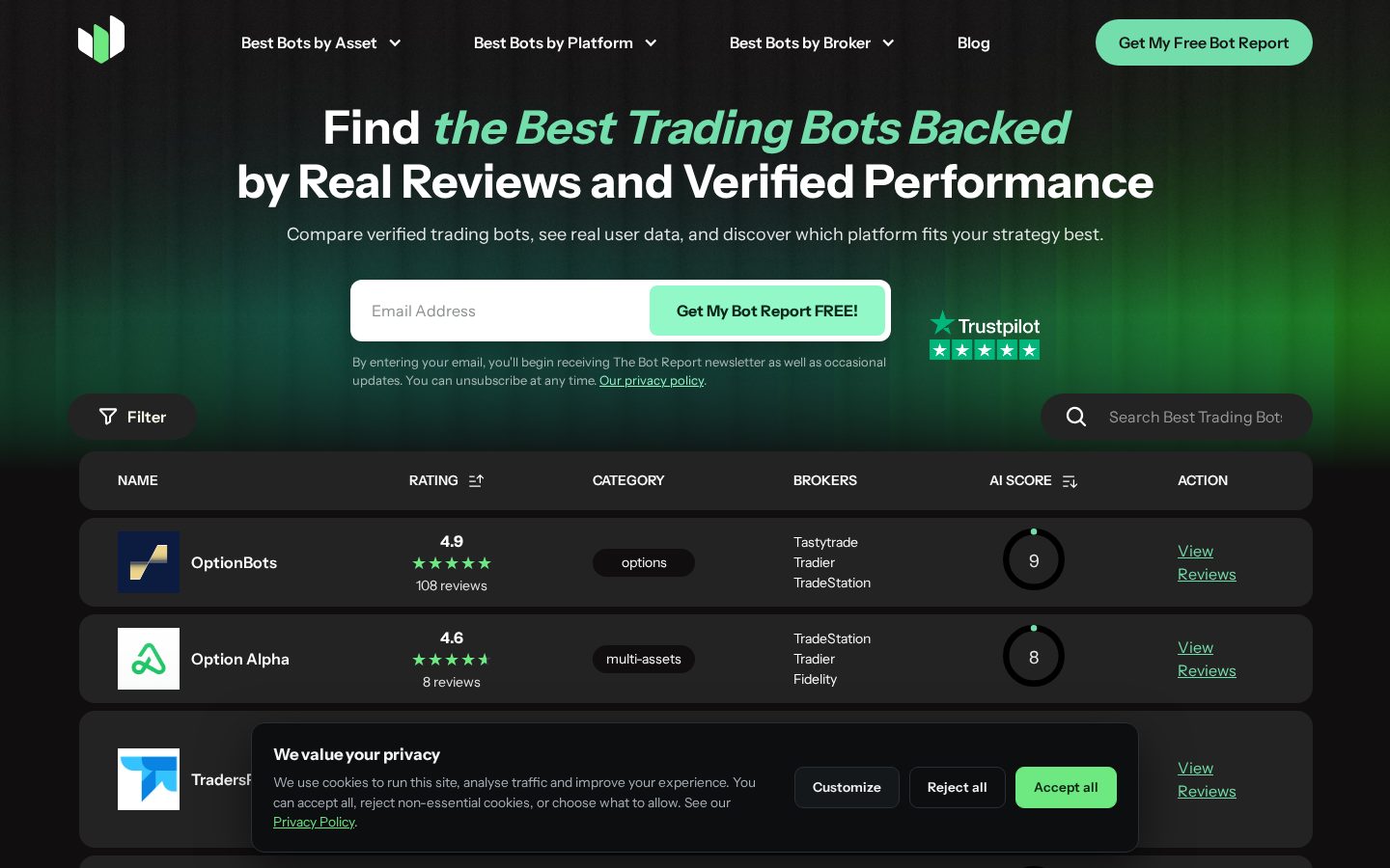 Trading Bot Experts Homepage