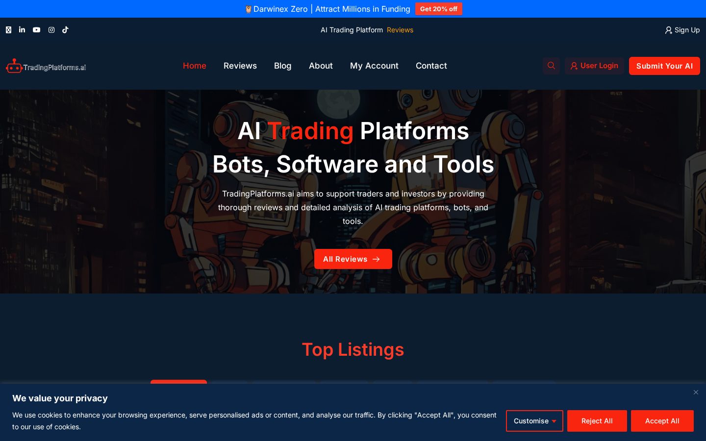 TradingPlatforms.ai Homepage
