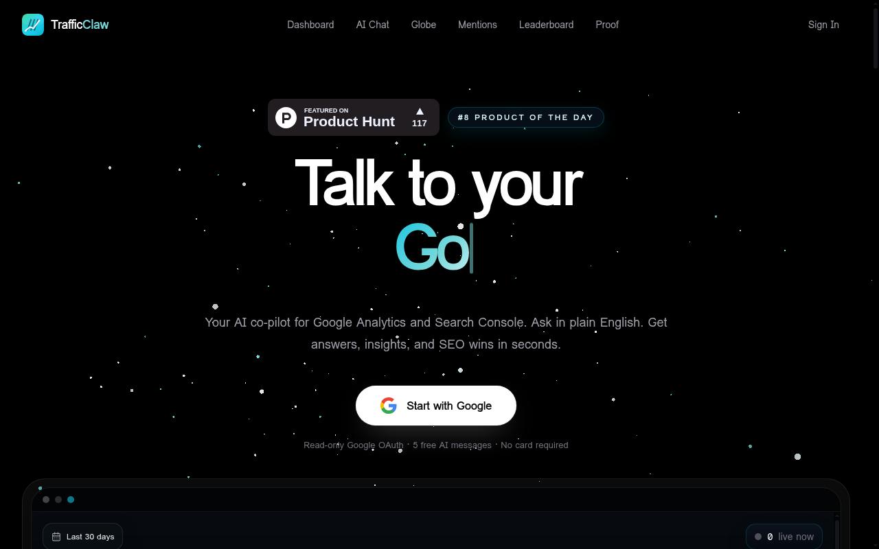 TrafficClaw Homepage