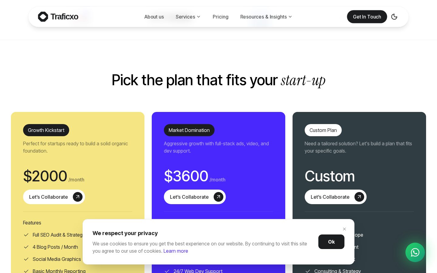 Traficxo Pricing