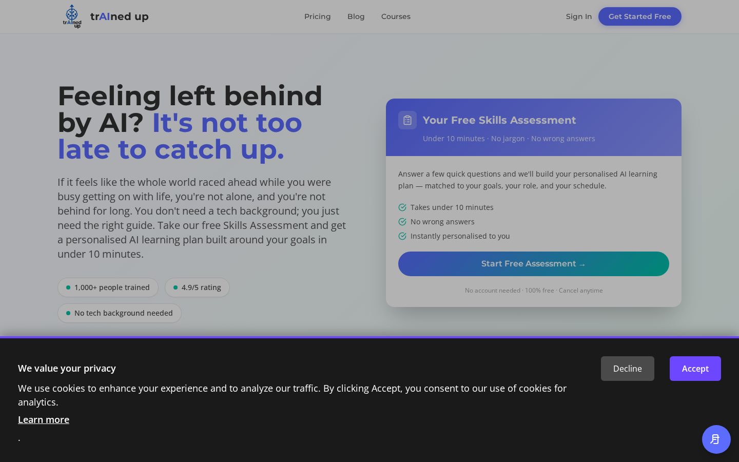 trAIned up Homepage