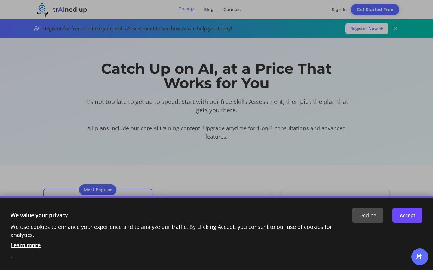 trAIned up Pricing