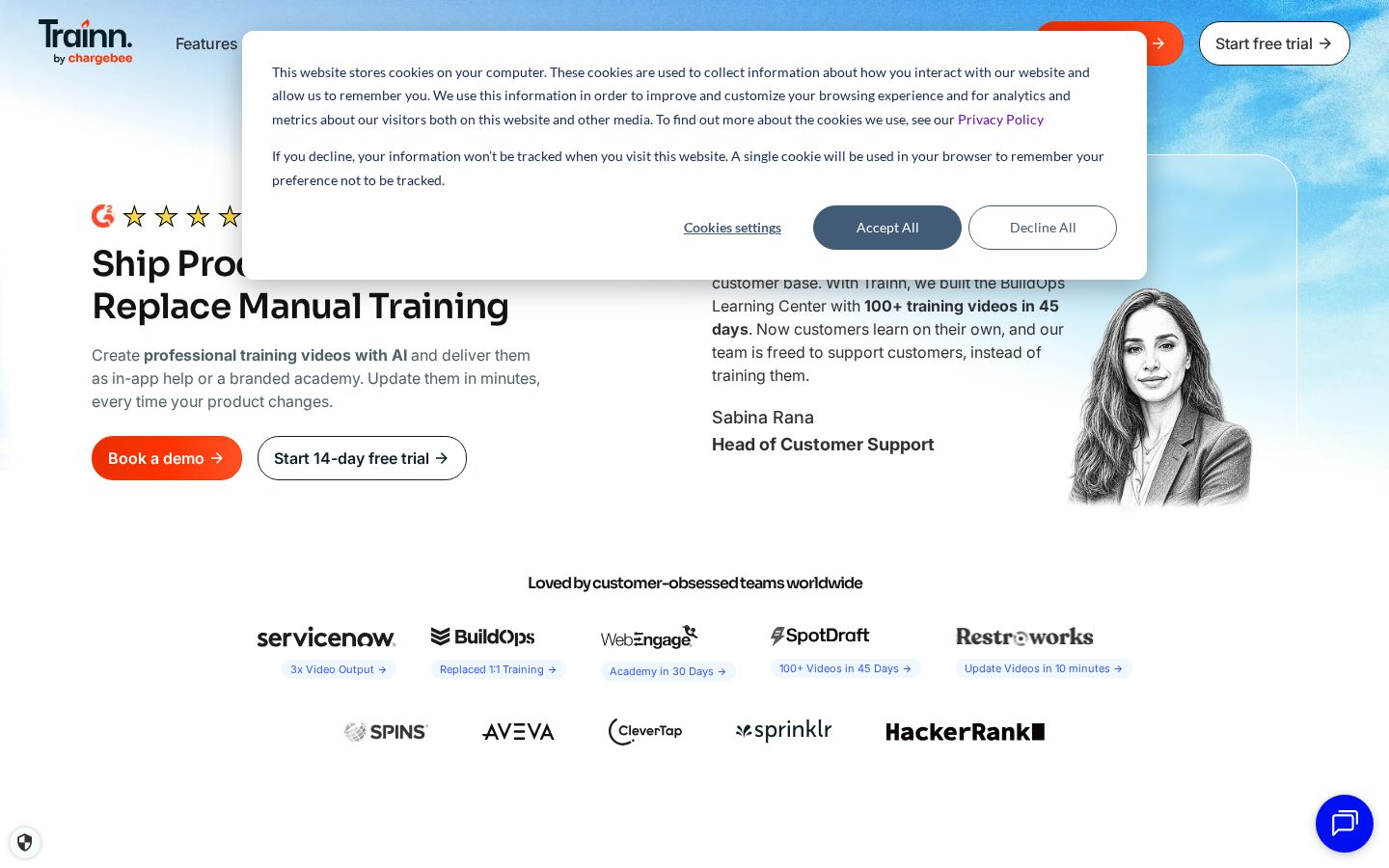Trainn Homepage