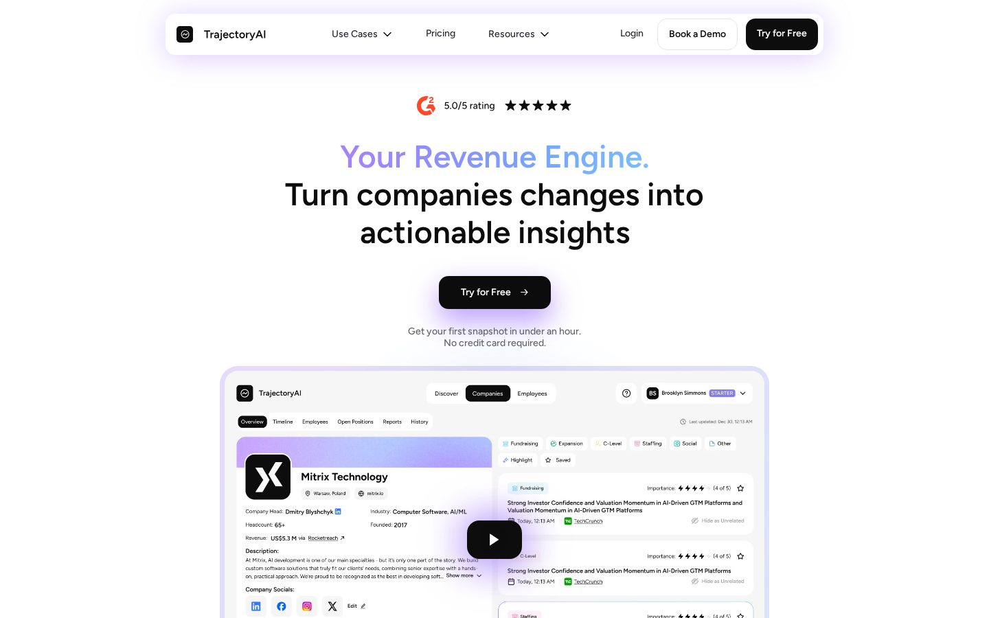 Trajectory AI Homepage