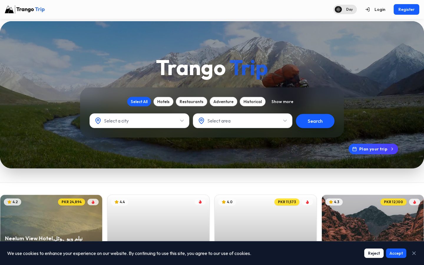 Trango Trip Homepage