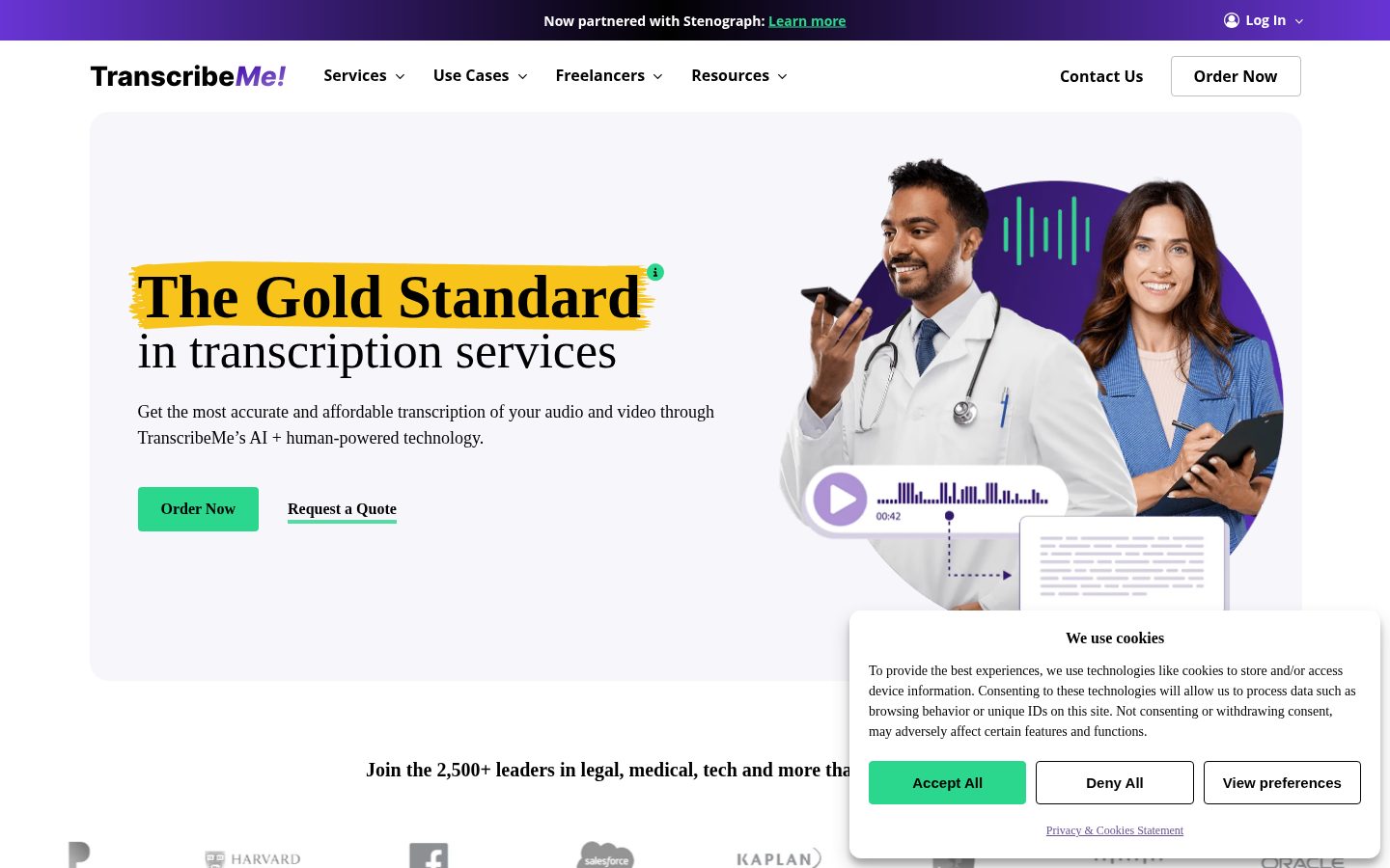 TranscribeMe Homepage
