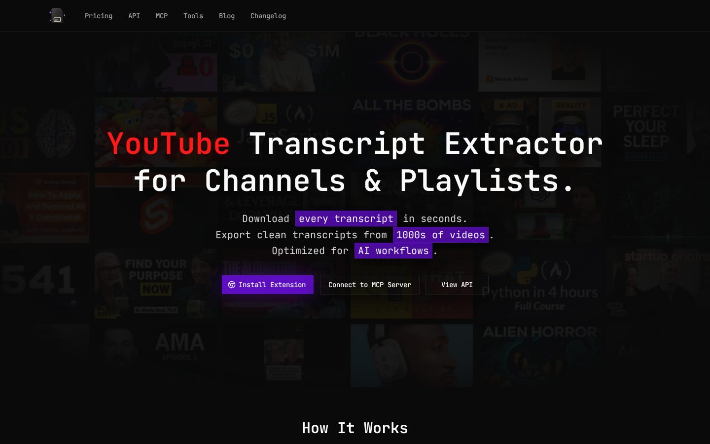 Transcribr Homepage