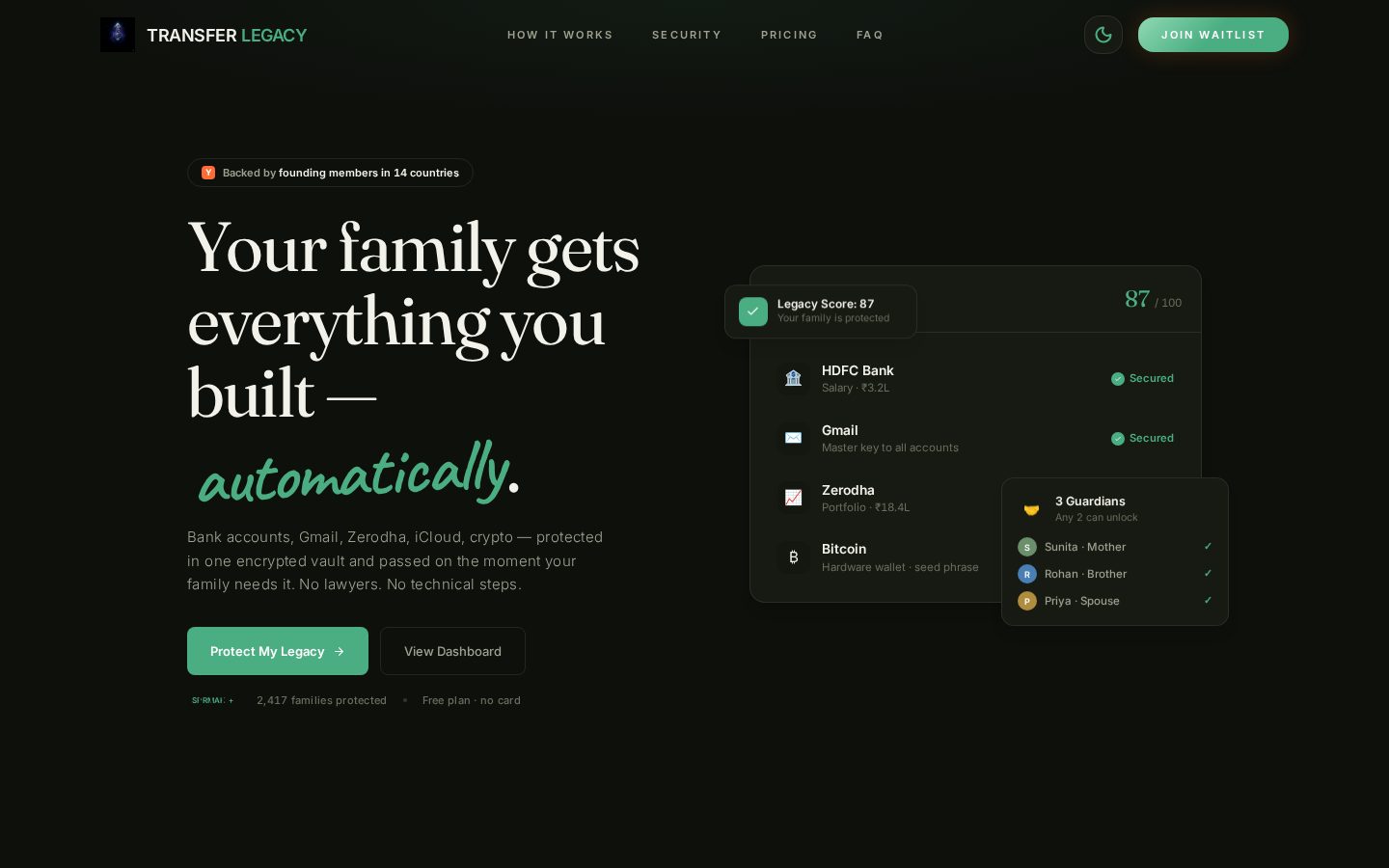 Transfer Legacy Homepage