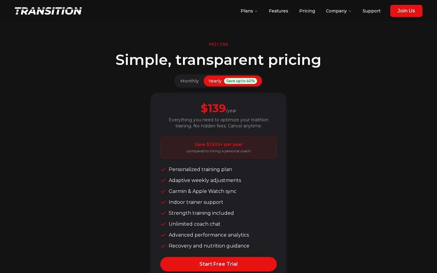 Transition Pricing