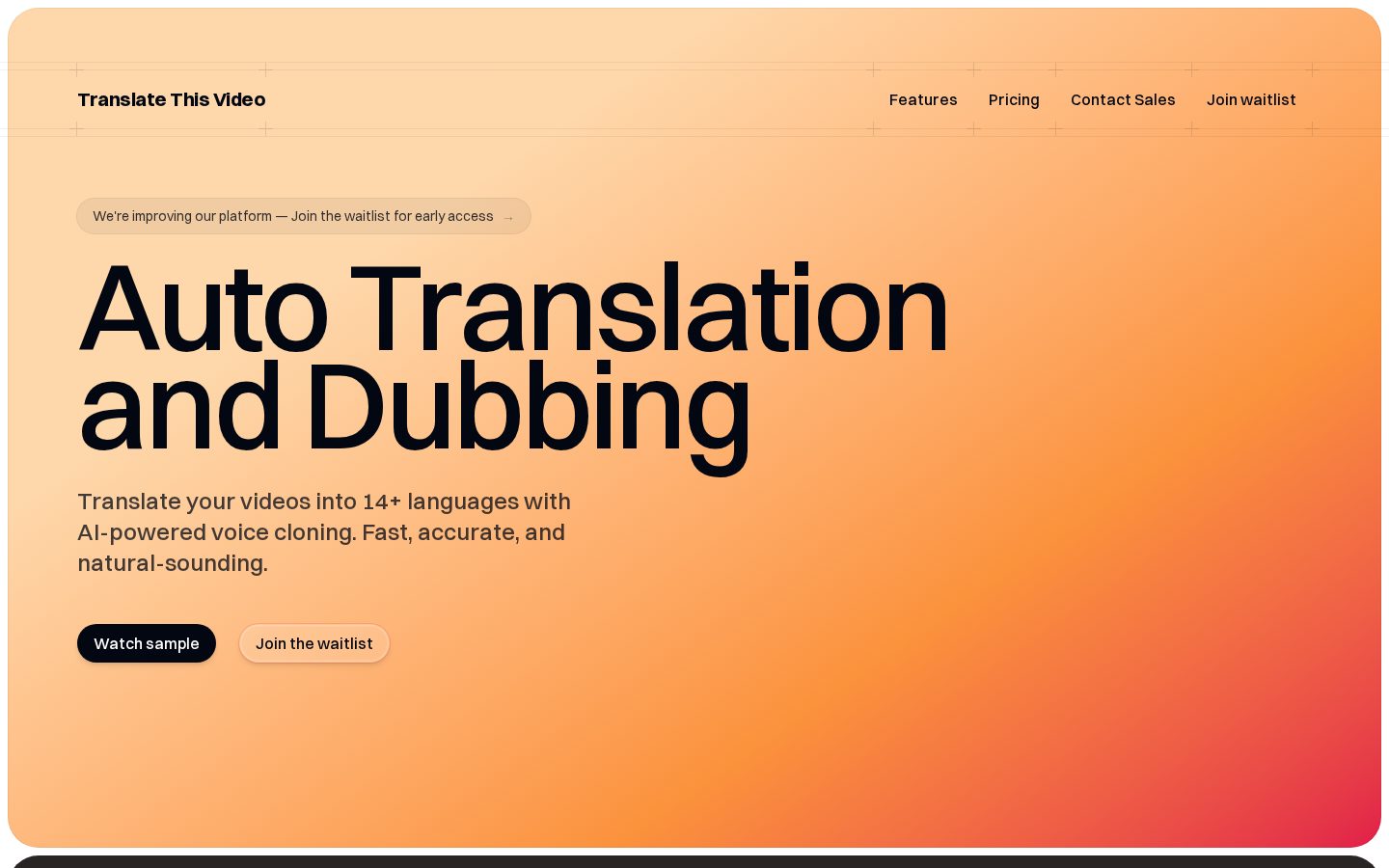 Translate This Video Homepage