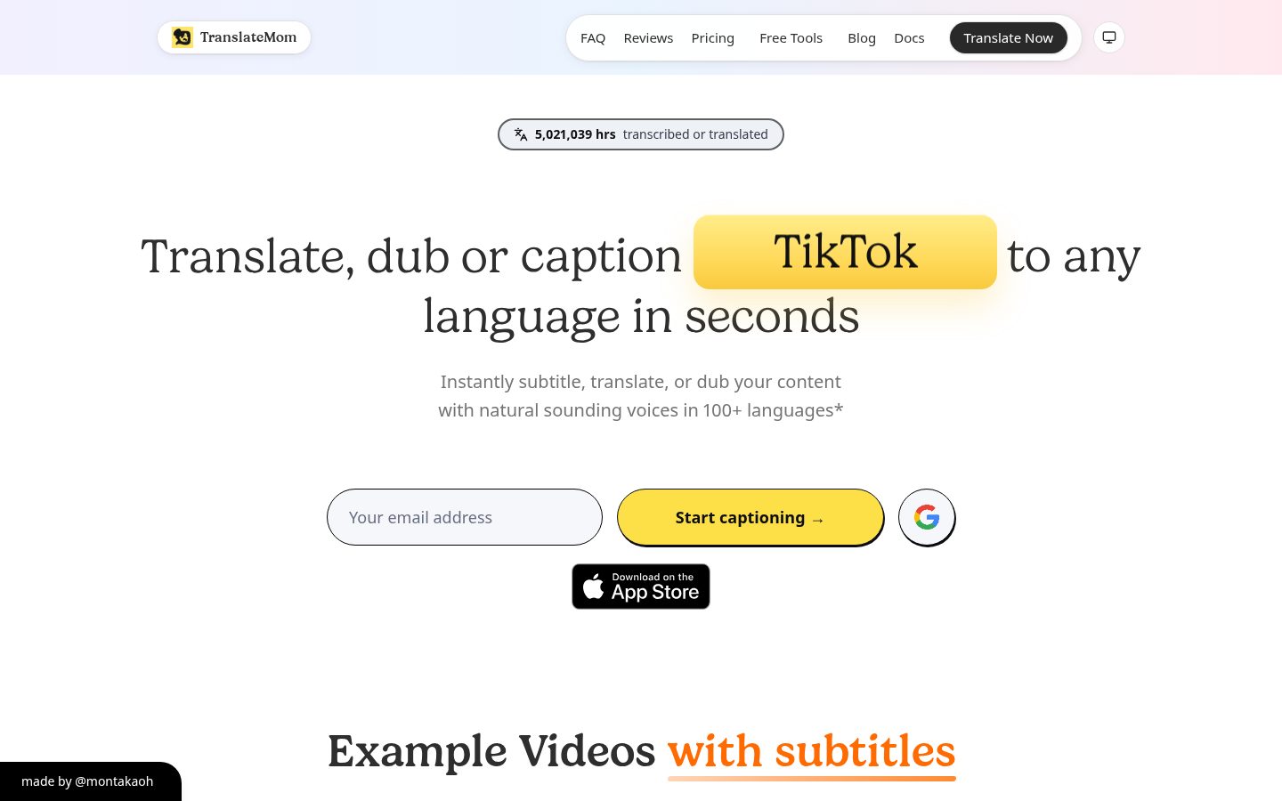 TranslateMom Homepage