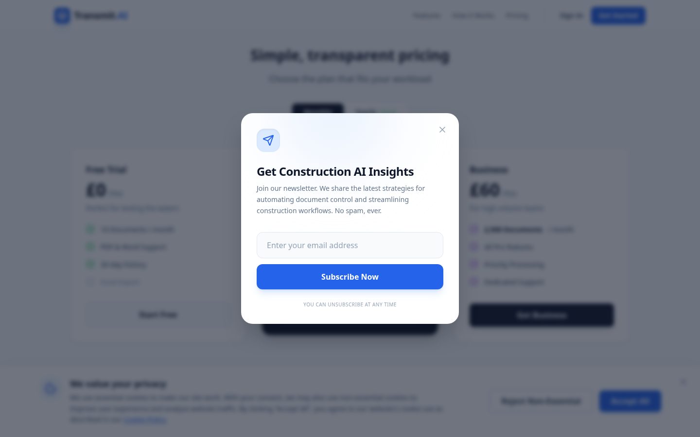Transmit.AI Pricing