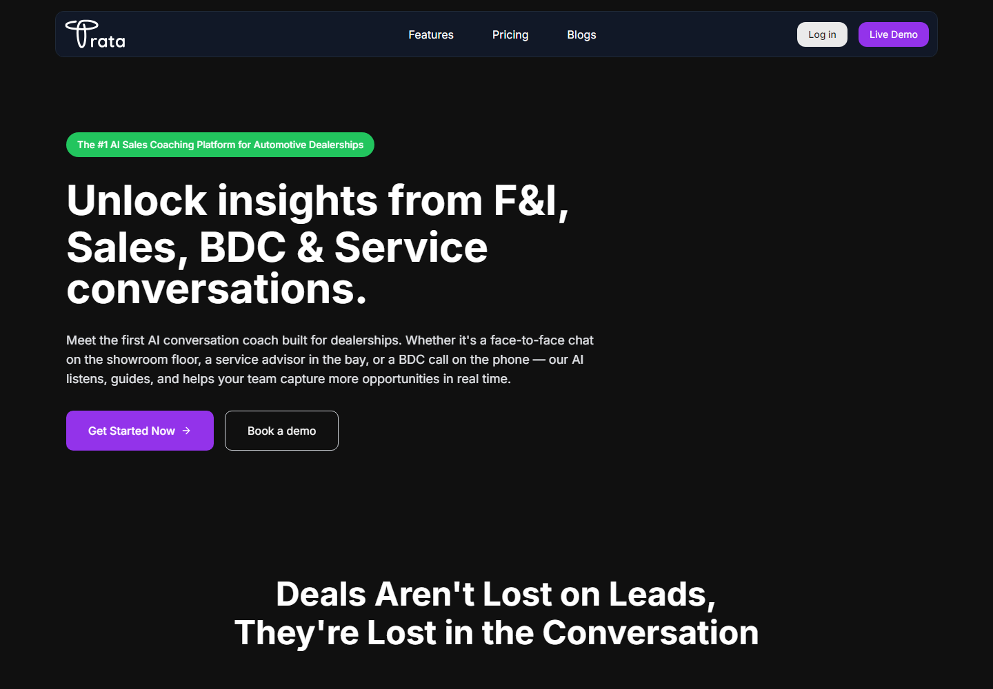 Trata AI homepage