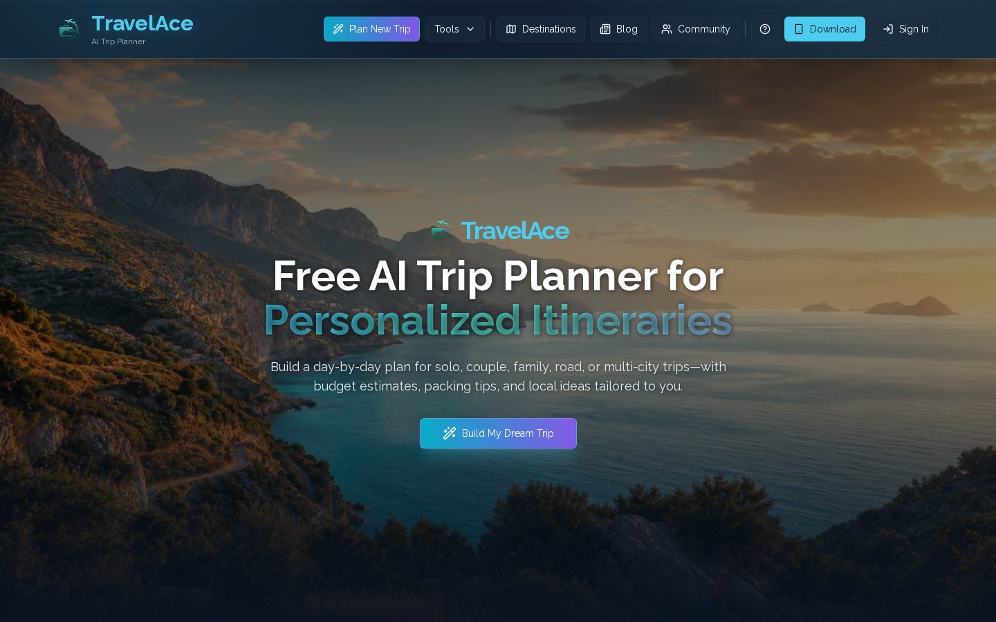 TravelAce Homepage