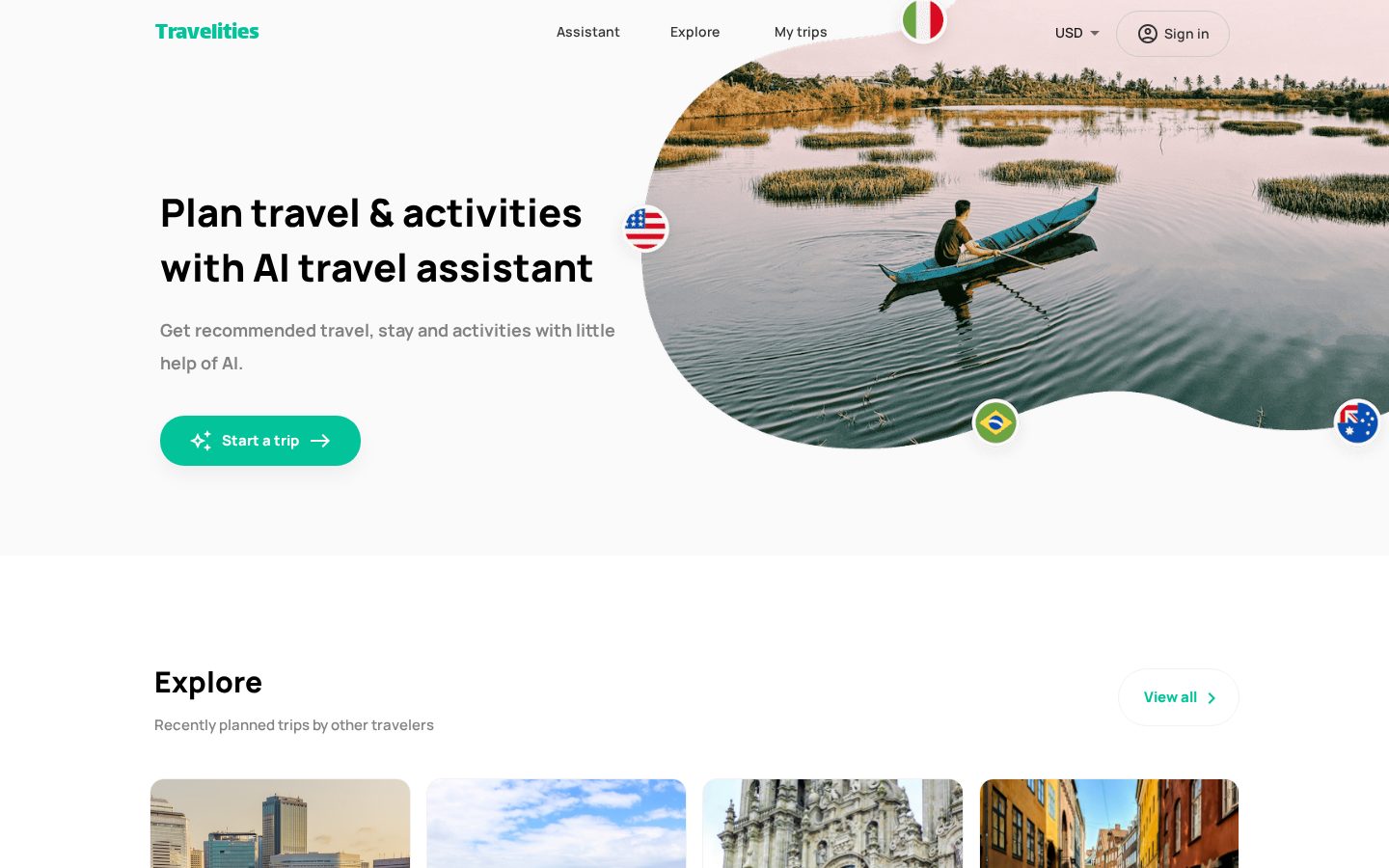Travelities Homepage