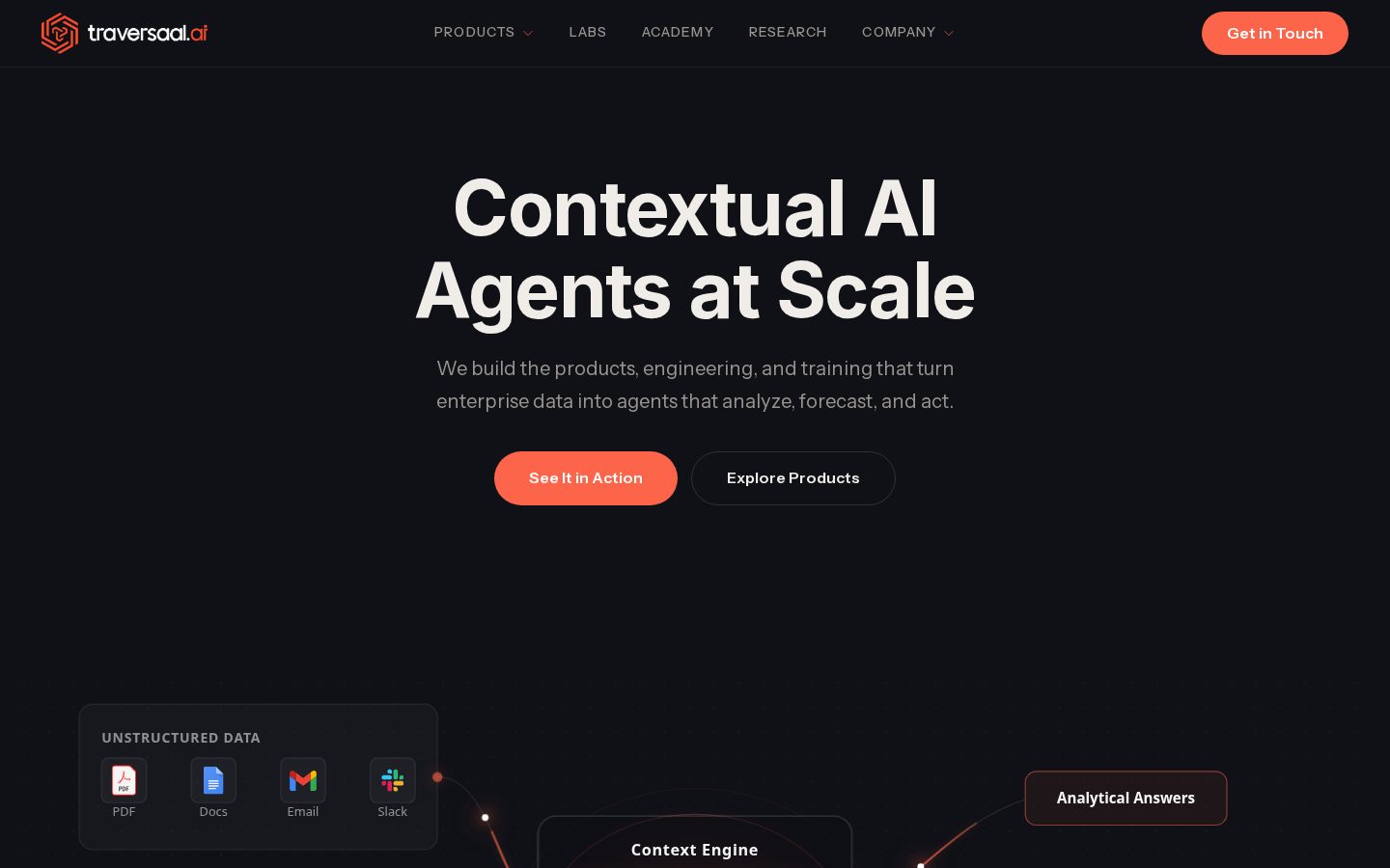 Traversaal.ai Homepage