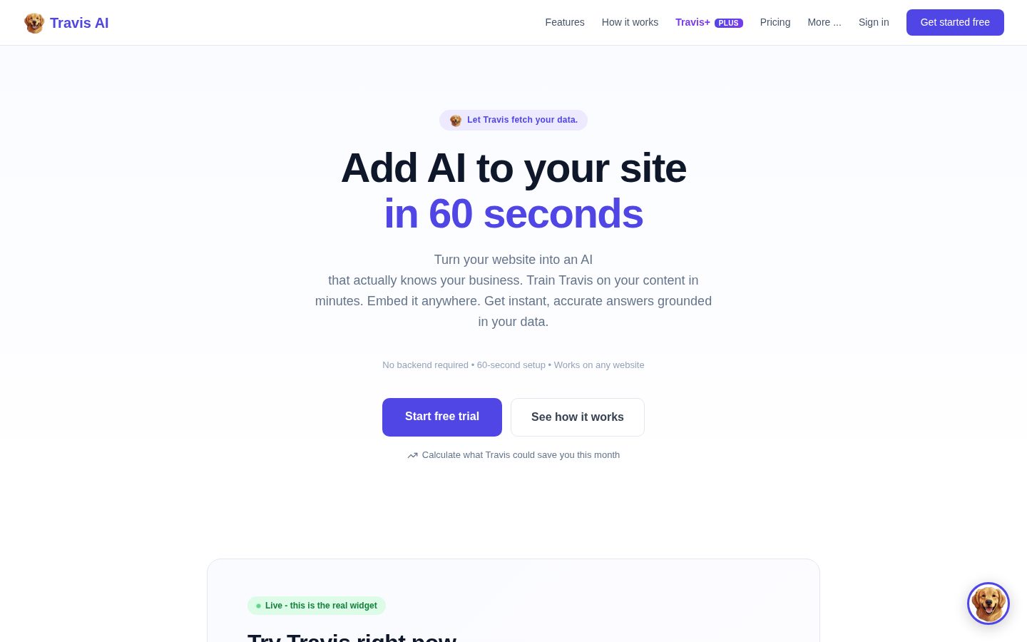 Travis AI Homepage