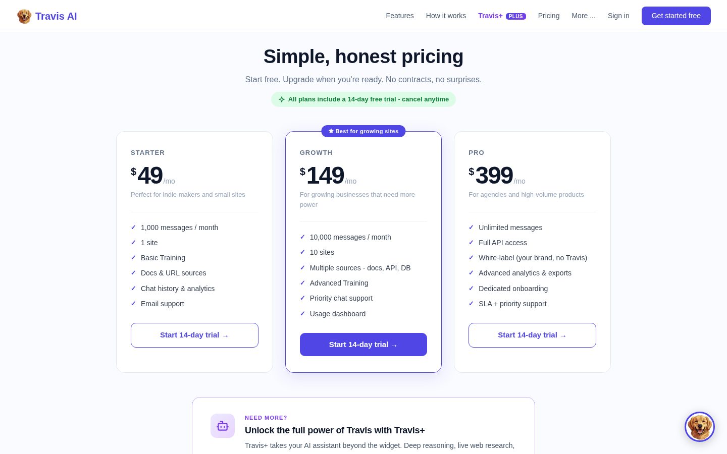 Travis AI Pricing