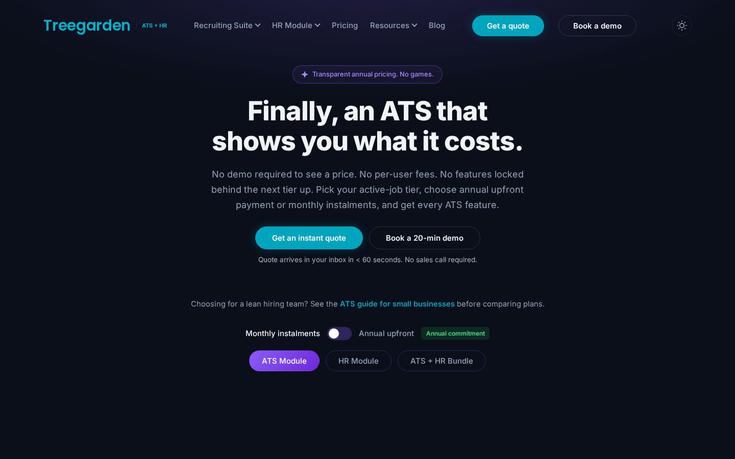 Treegarden ATS & HR Pricing