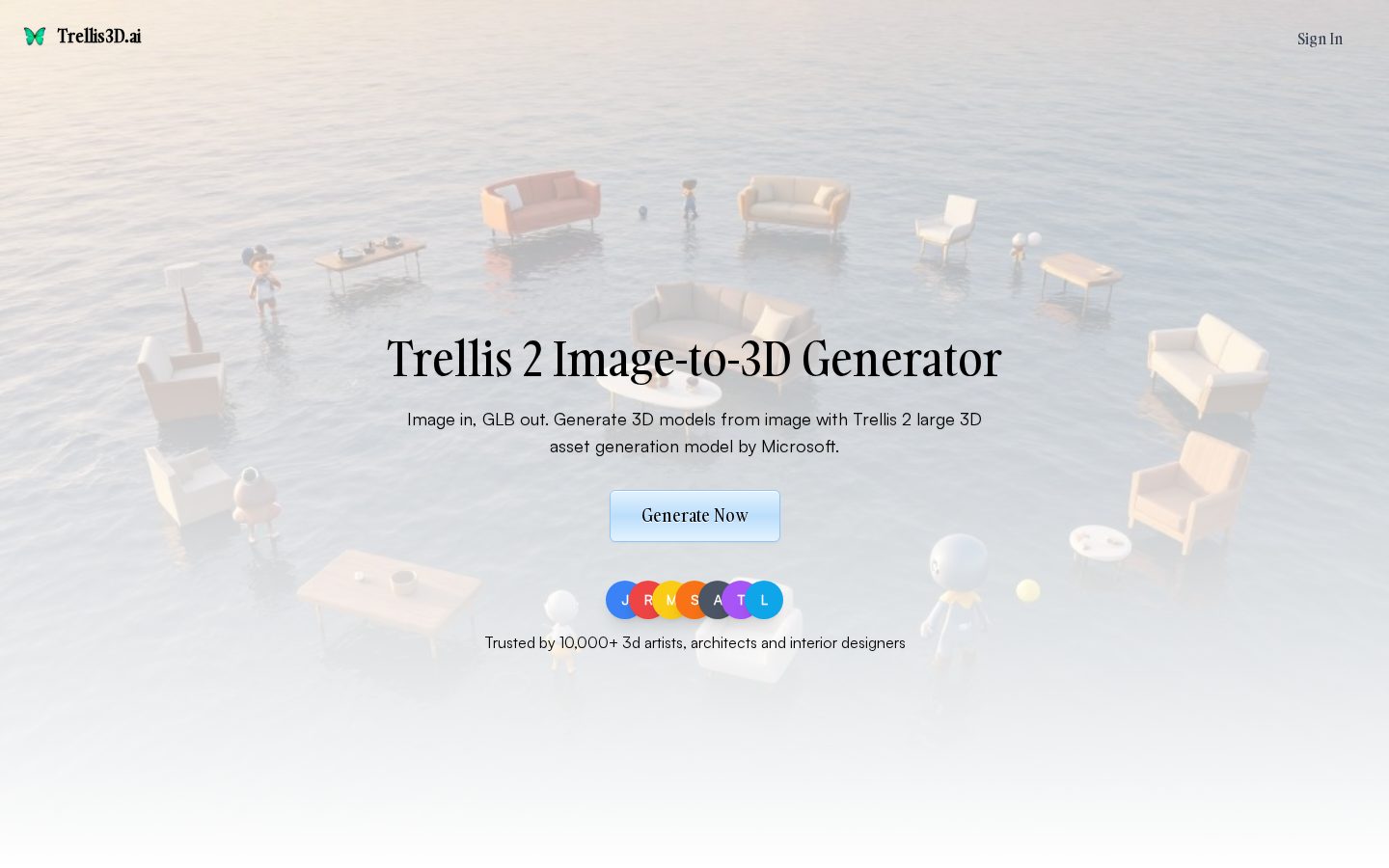 TRELLIS 3D AI Homepage