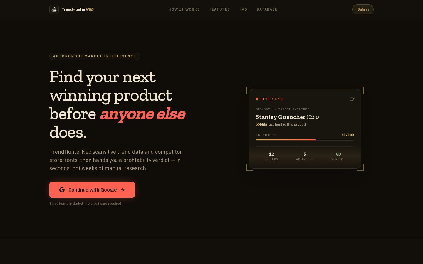 TrendHunterNeo Homepage