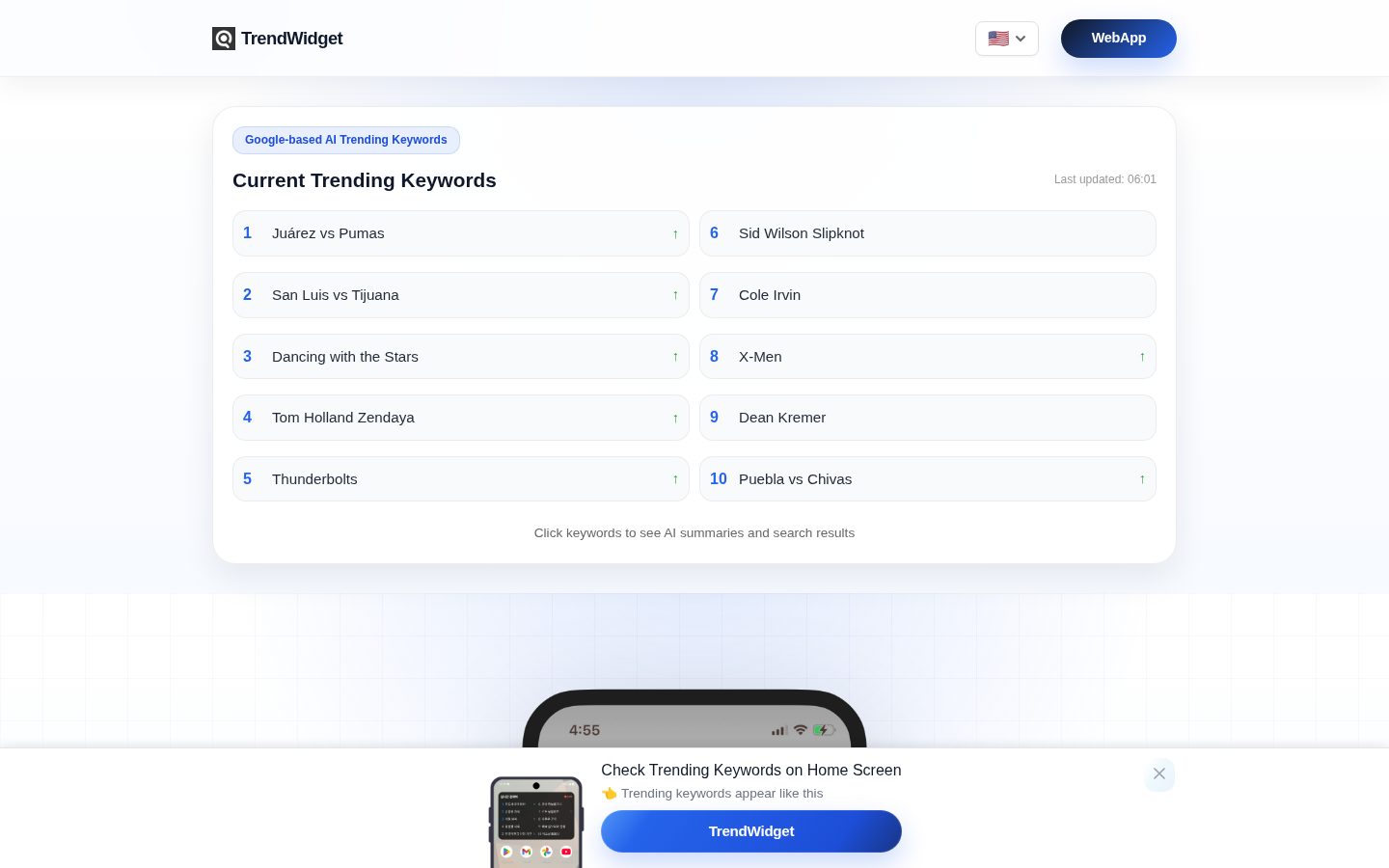 TrendWidget Homepage