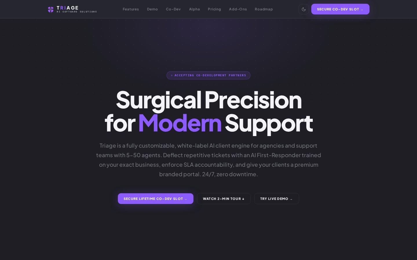 Triage Homepage
