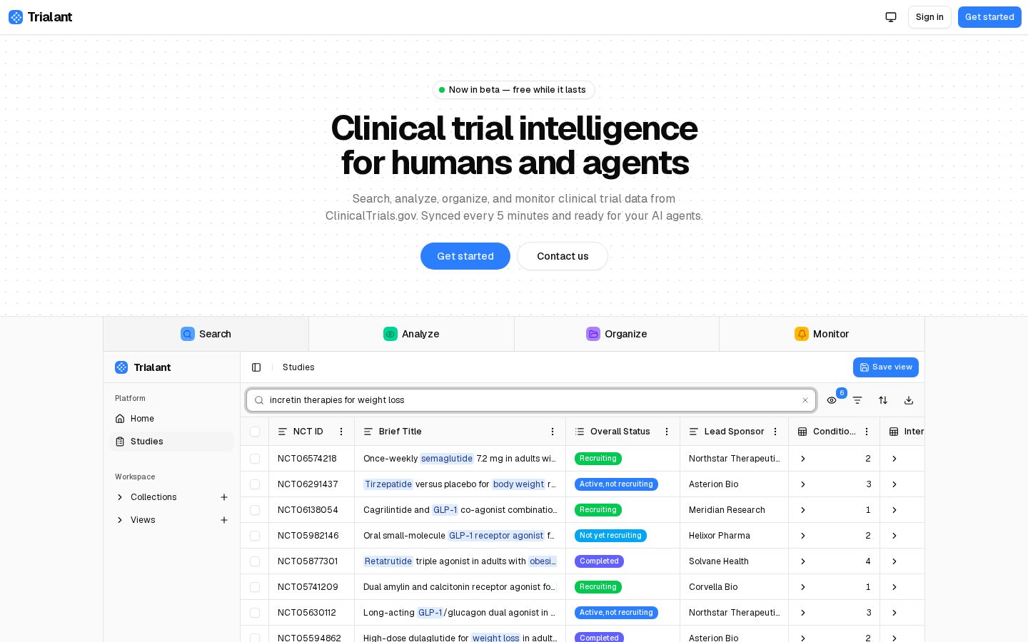 Trialant Homepage