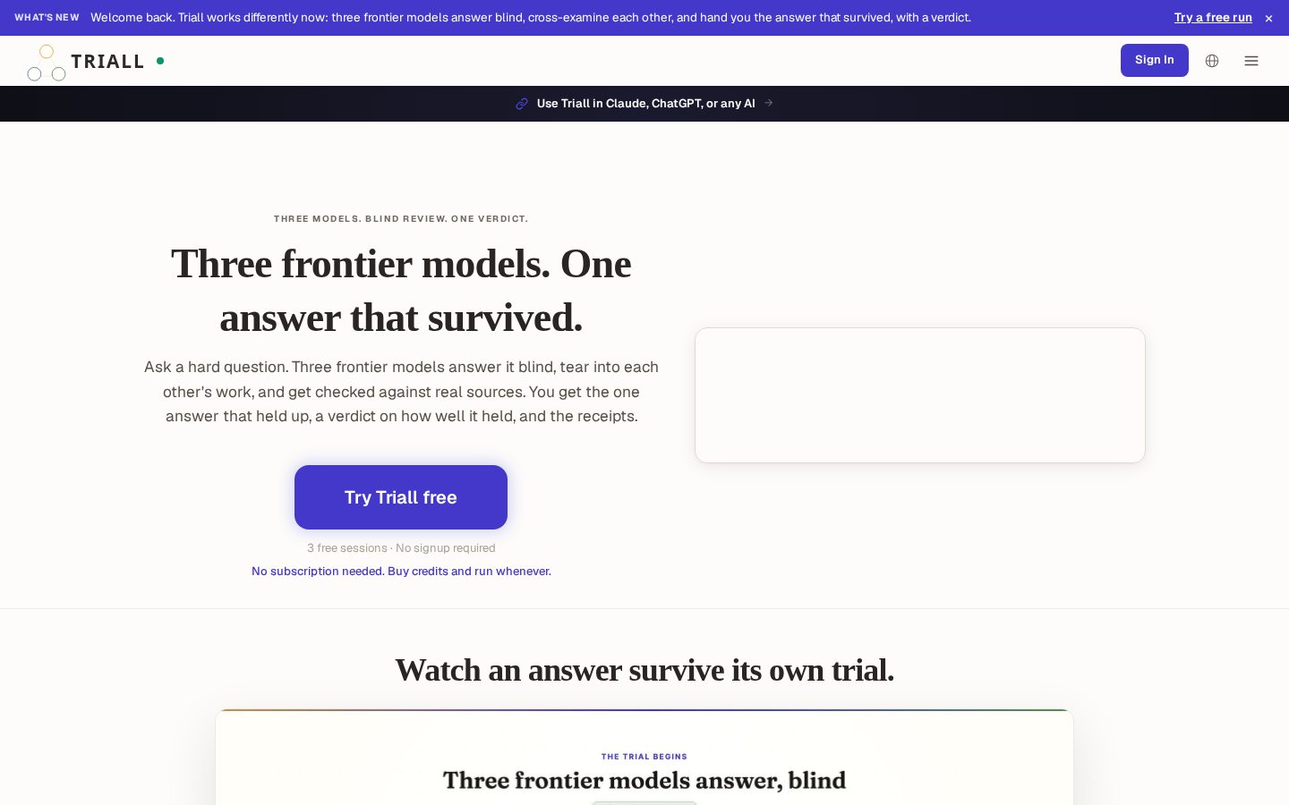 Triall Homepage