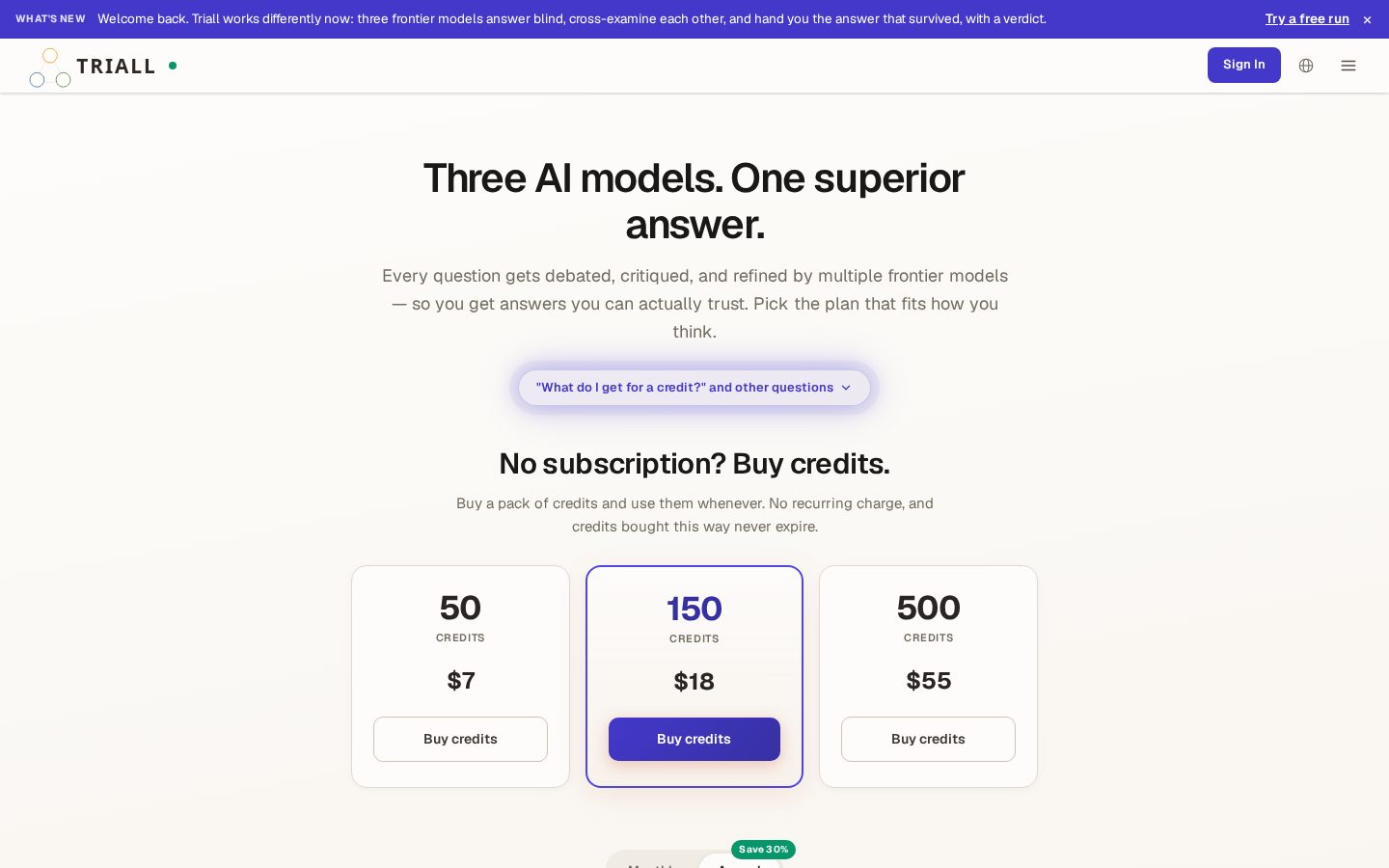 Triall Pricing
