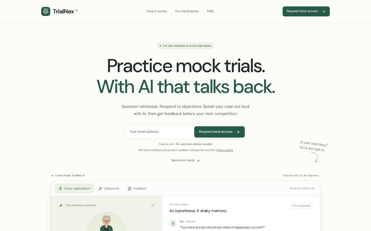 TrialNex AI Homepage