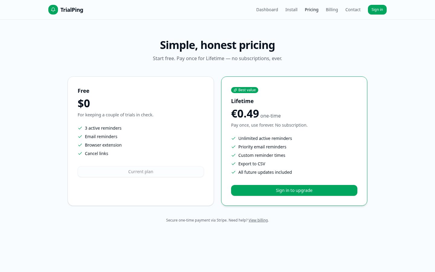 TrialPing Pricing