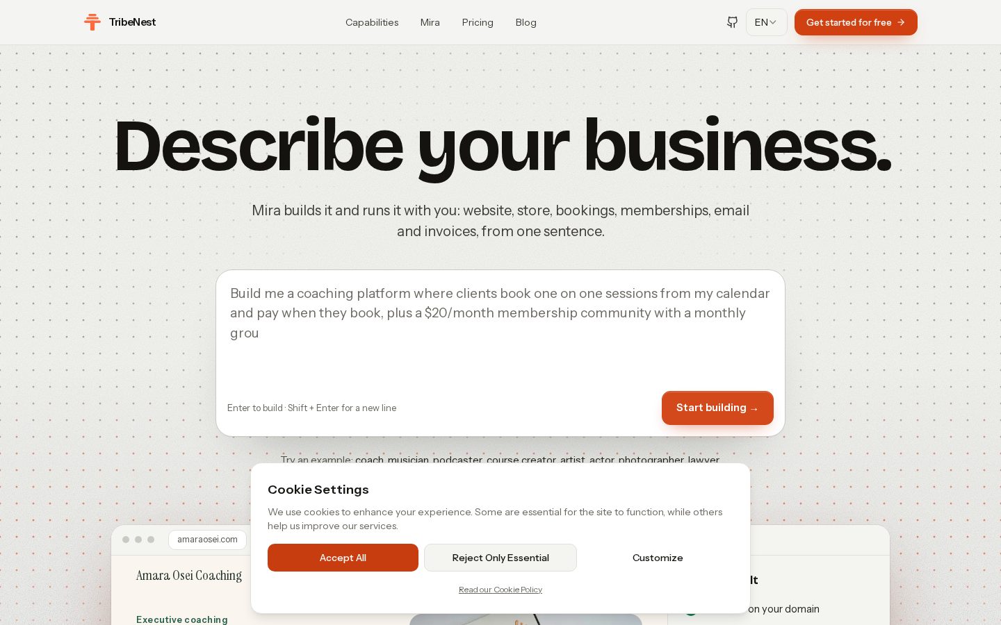 TribeNest Homepage