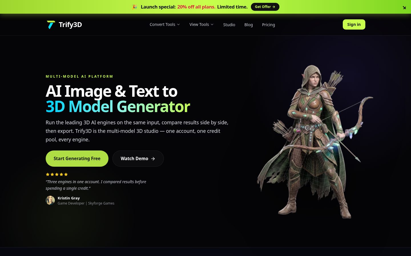 Trify3D Homepage
