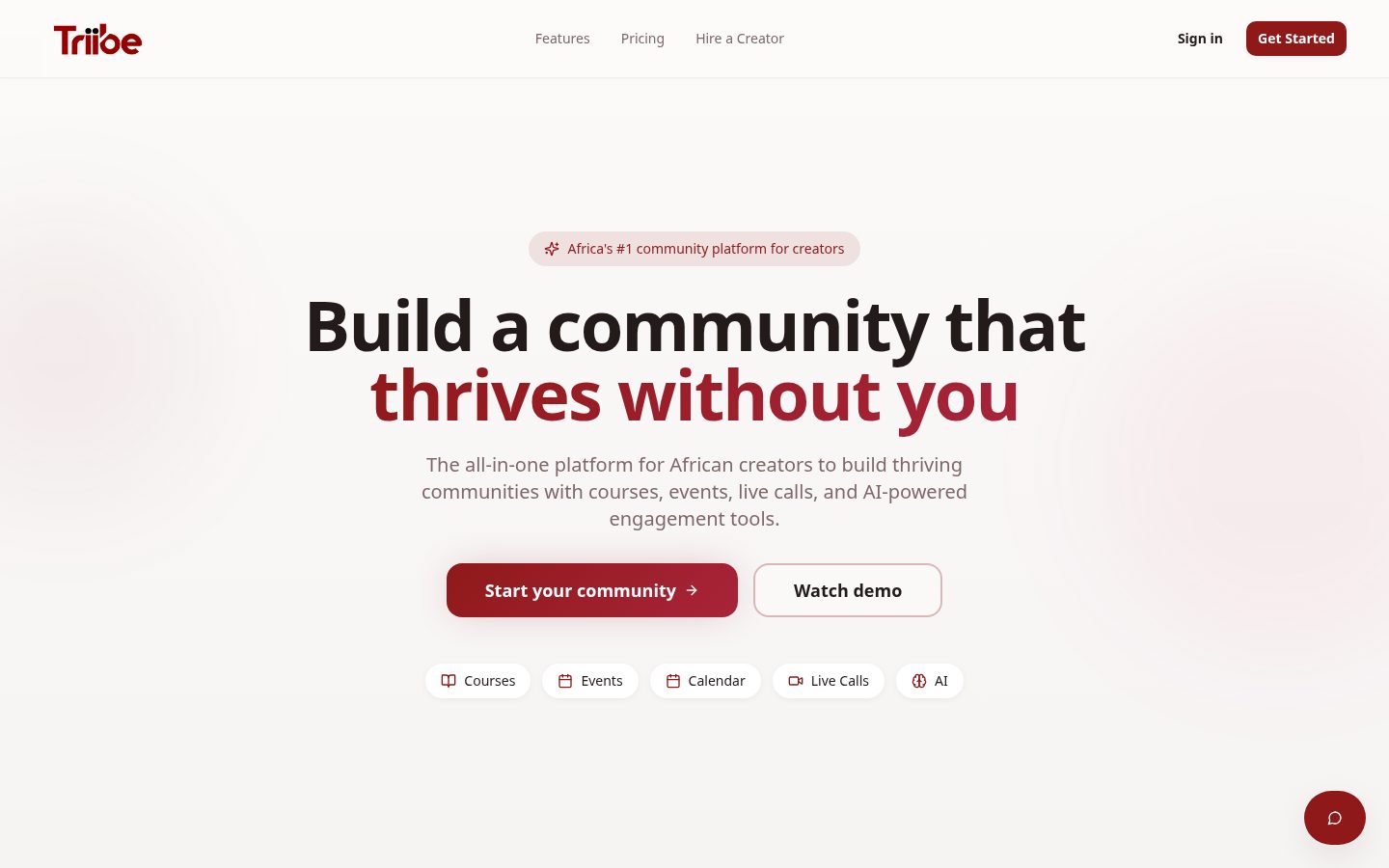 Triibe Homepage
