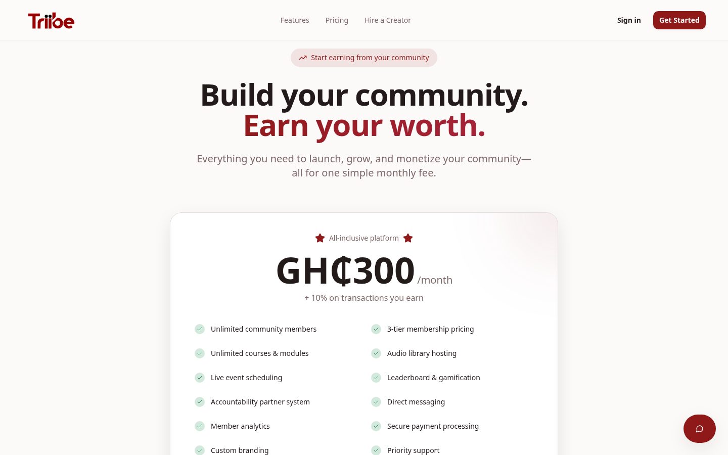 Triibe Pricing