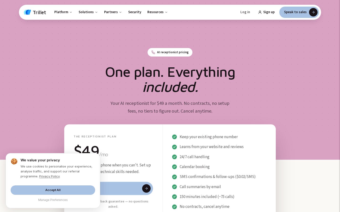 Trillet AI Pricing