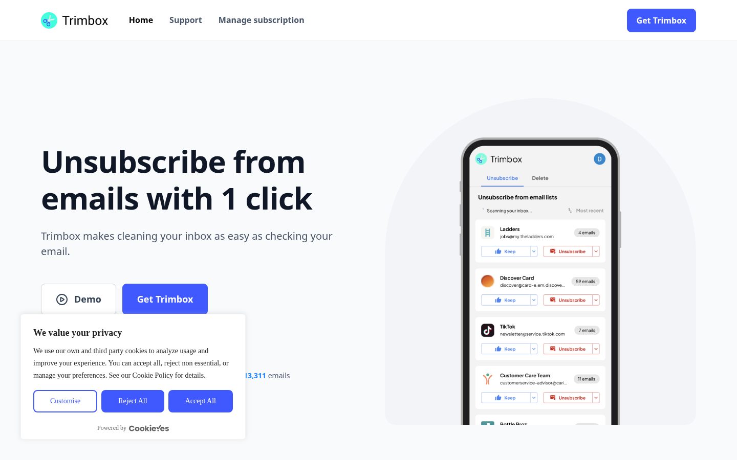 Trimbox Homepage