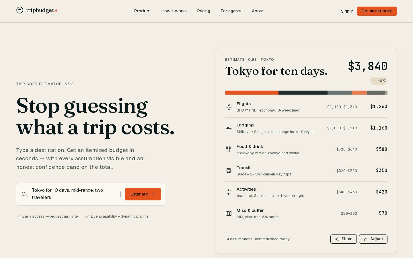 TripBudget Homepage