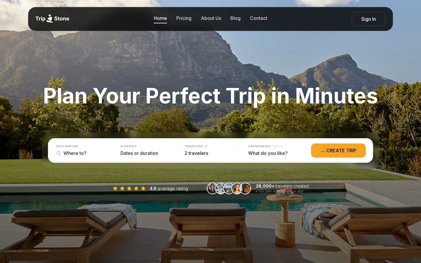 TripStone Homepage