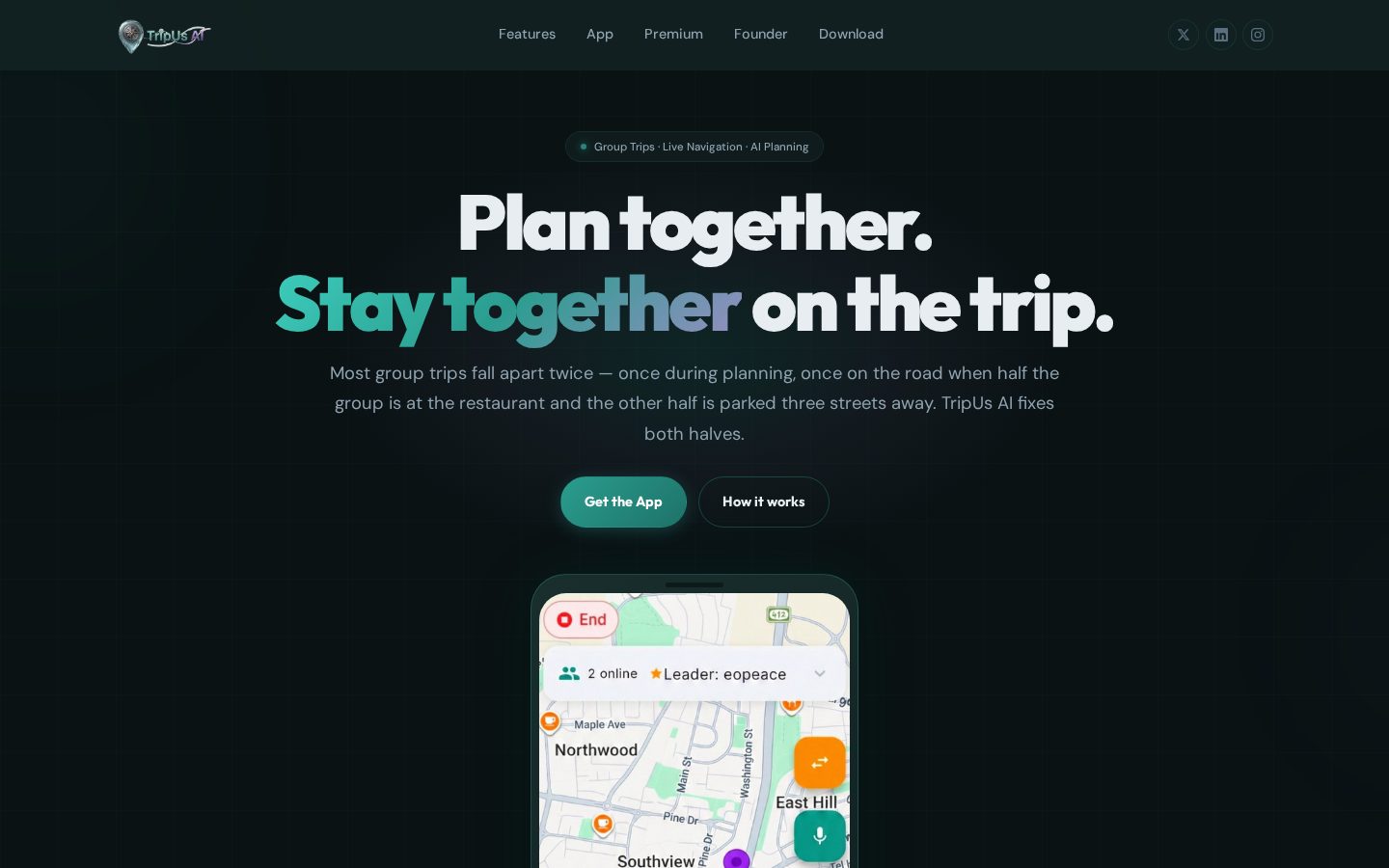 TripUs AI Homepage