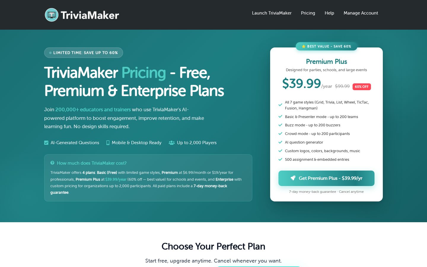 TriviaMaker Pricing