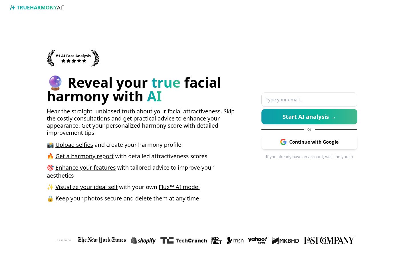 True Harmony AI Homepage