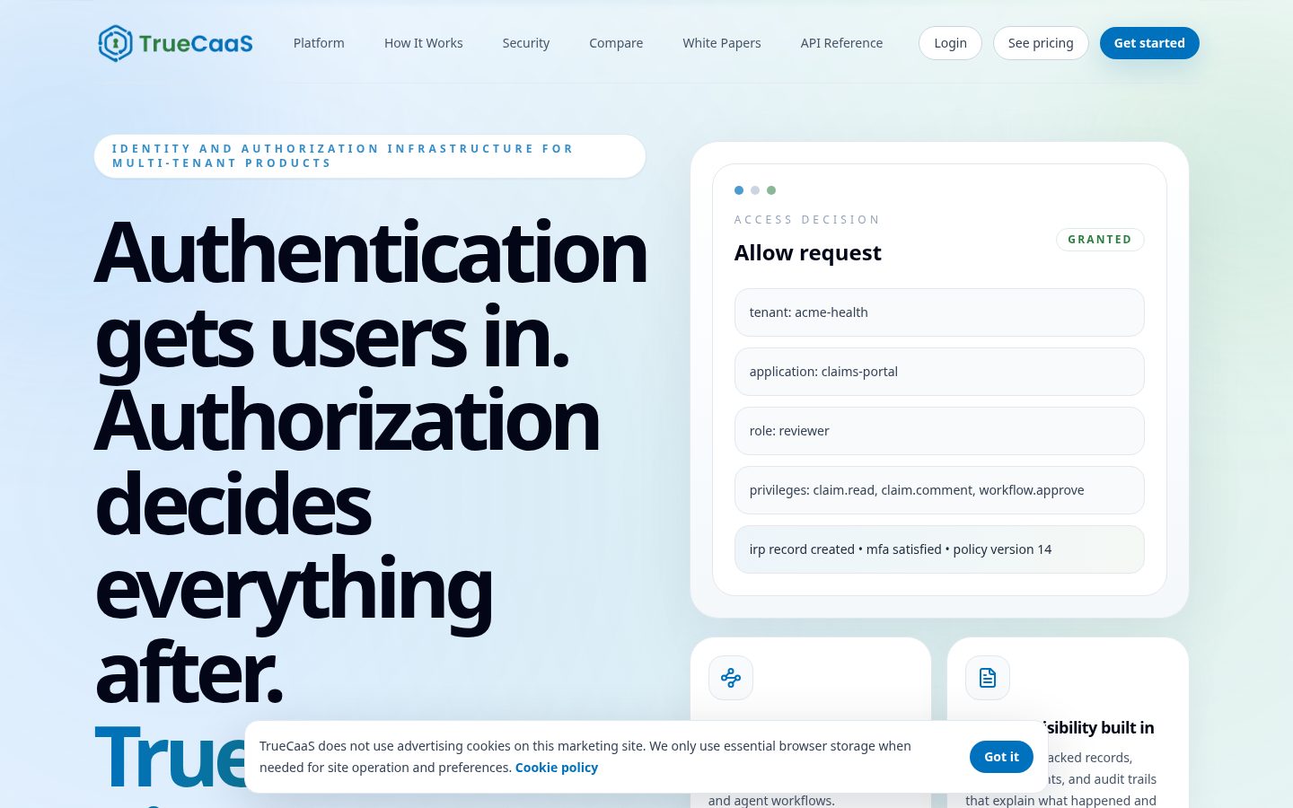 TrueCaaS Homepage