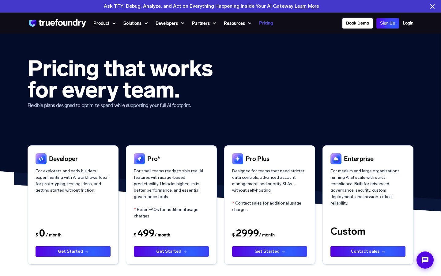 TrueFoundry AI Gateway Pricing