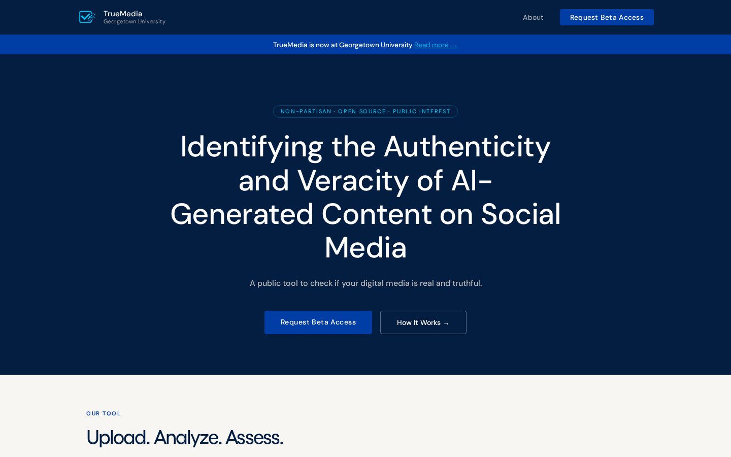 TrueMedia Homepage